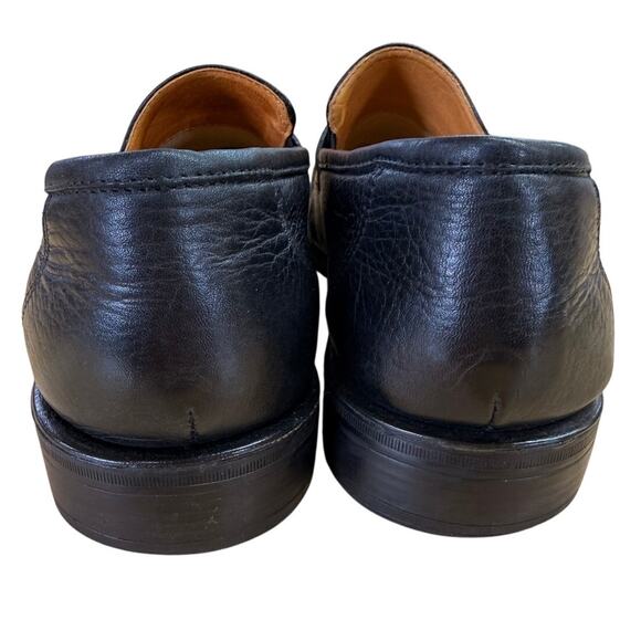 SANDRO MOSCOLONI PEBBLED LEATHER PENNY LOAFERS IN BLACK MEN'S 11.5 D - Picture 7 of 15